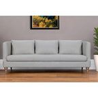   85 Gray Leather Sofa With Brown Legs