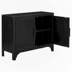 Meuble de rangement d'appoint avec portes | Noir | Style vintage