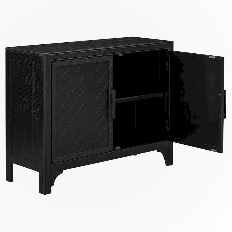 Meuble de rangement d'appoint avec portes | Noir | Style vintage
