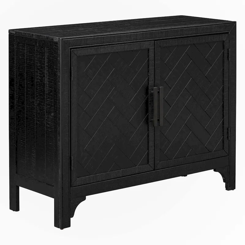 Meuble de rangement d'appoint avec portes | Noir | Style vintage