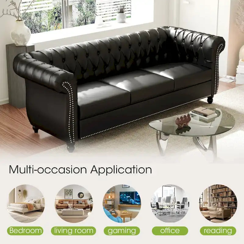 Canapés Naro Mid-Century 84 Modernes 3 Places Chesterfield par