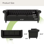 Canapés Naro Mid-Century 84 Modernes 3 Places Chesterfield par