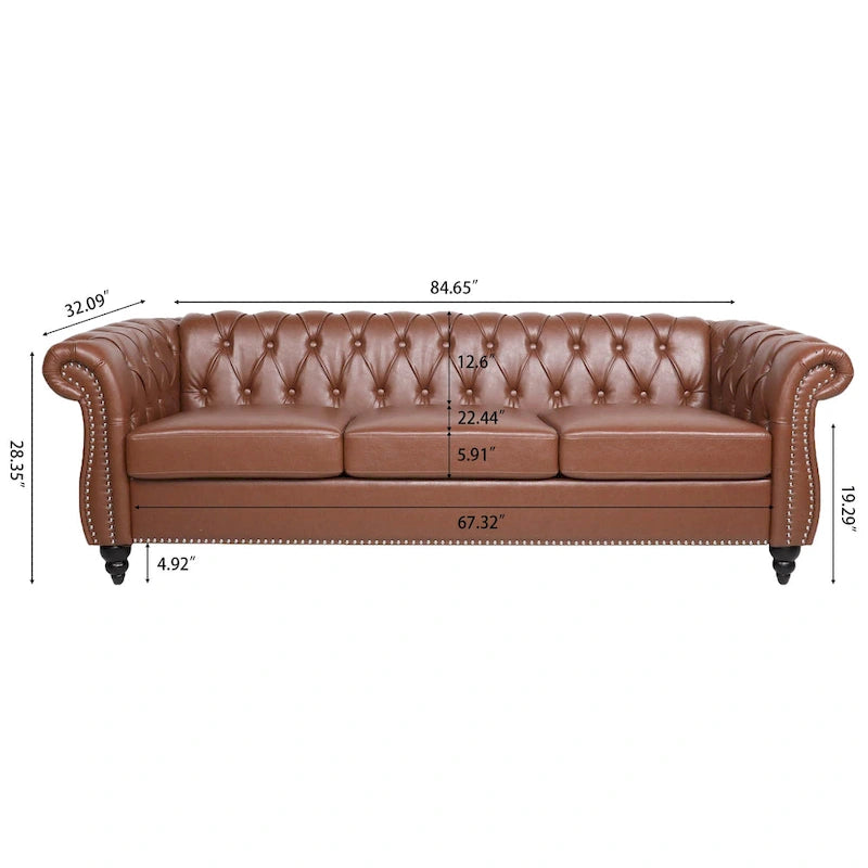 Canapés Naro Mid-Century 84 Modernes 3 Places Chesterfield par