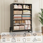 Commode haute autoportante 4+2 tiroirs pour chambre à coucher