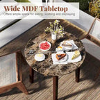 Table de salle à manger ronde 35 avec placage texturé marbre