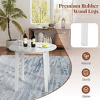 Table de salle à manger ronde 35 avec placage texturé marbre