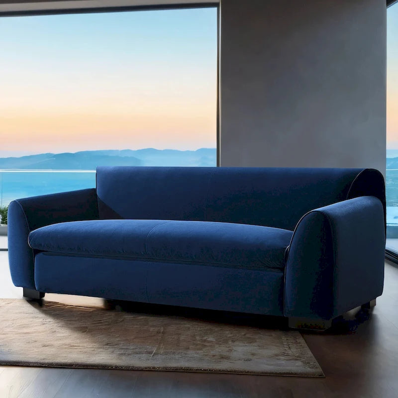 Canapé moderne style banc Corwin avec tissu certifié OEKO TEX