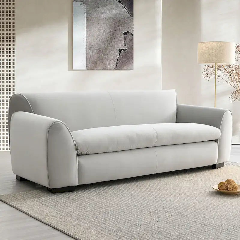 Canapé moderne style banc Corwin avec tissu certifié OEKO TEX