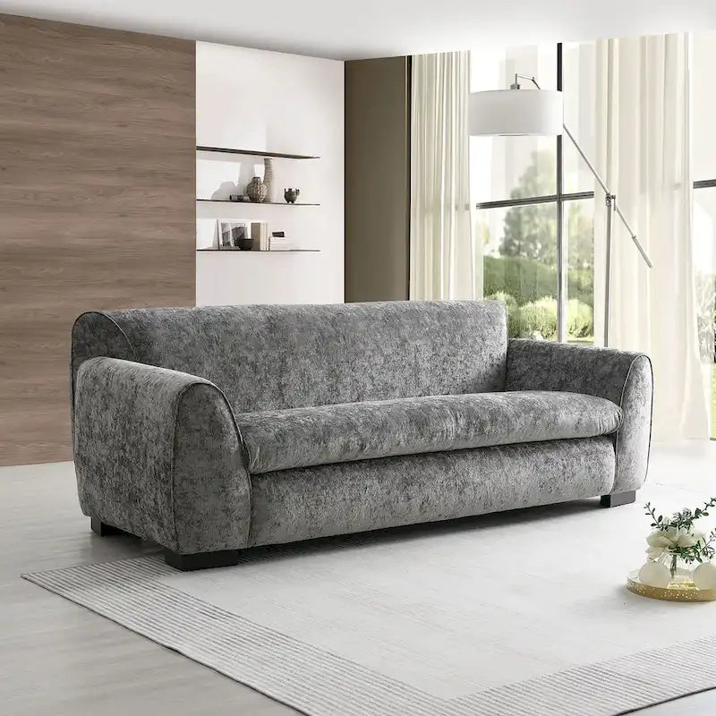 Canapé moderne style banc Corwin avec tissu certifié OEKO TEX