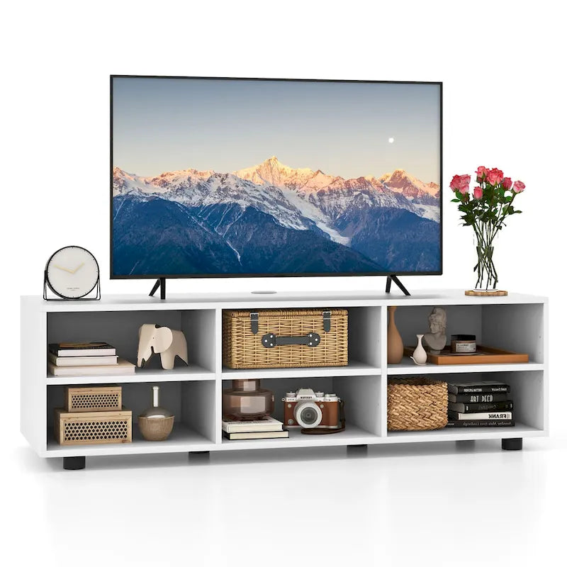   TV Cabinet for 50-Inch TV 42 TV Stand w/ 3 Adjustable Shelves