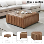 Table basse/ottomane carrée en similicuir Harland