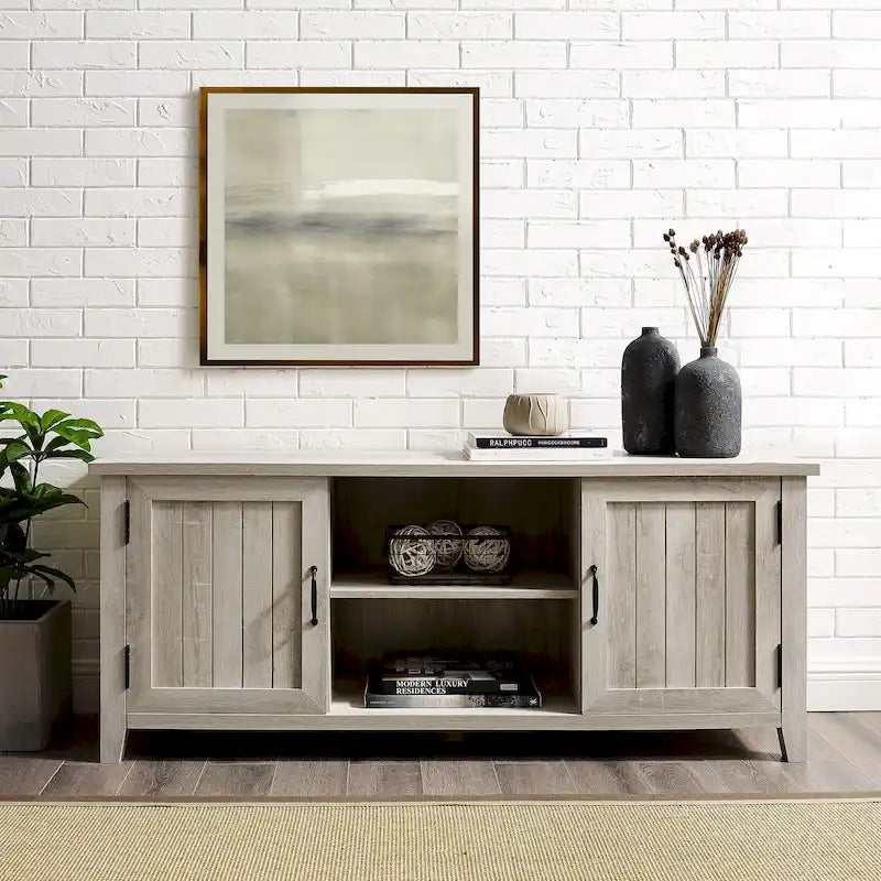 Meuble TV avec portes rainurées de 58 pouces Middlebrook Wind Gap