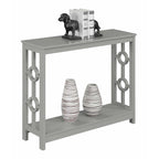 Console 2 étages avec étagère | Gris / Blanc / Noir | Cadre latéral à anneaux