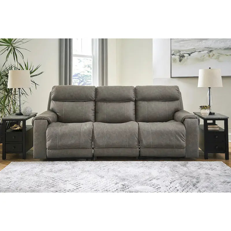 Signature Design by   Starbot Gray 3-Piece Power Reclining Sofa - 101W x 42D x 42H