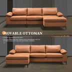 Canapé méridienne réversible en suède OVIOS Mid-Century avec pieds en métal