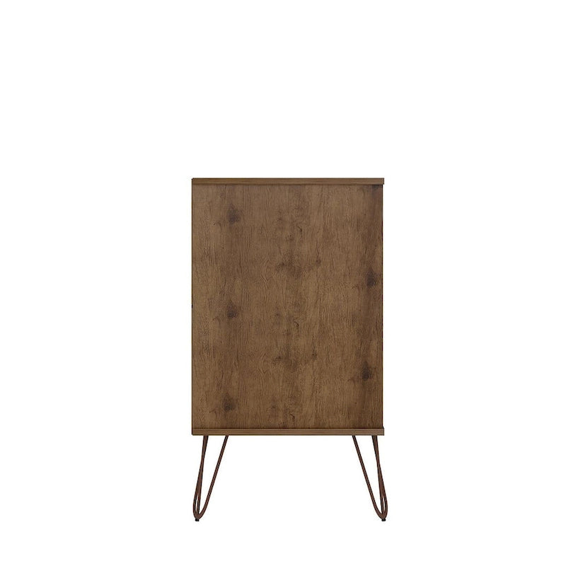 Commode double basse à 6 tiroirs Rockefeller avec pieds en métal