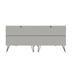 Commode double basse à 6 tiroirs Rockefeller avec pieds en métal