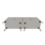 Commode double basse à 6 tiroirs Rockefeller avec pieds en métal