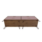 Commode double basse à 6 tiroirs Rockefeller avec pieds en métal