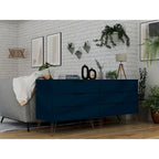 Commode double basse à 6 tiroirs Rockefeller avec pieds en métal