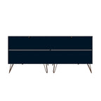 Commode double basse à 6 tiroirs Rockefeller avec pieds en métal
