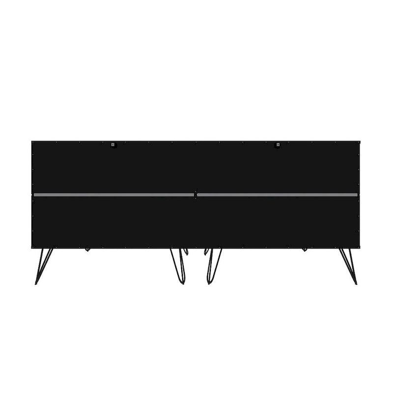 Commode double basse à 6 tiroirs Rockefeller avec pieds en métal