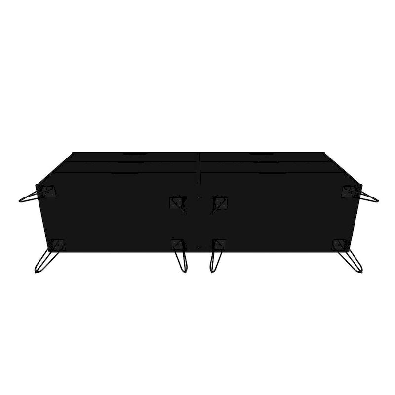 Commode double basse à 6 tiroirs Rockefeller avec pieds en métal
