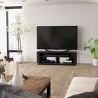 Meuble TV en bois noir Bakersfield, pour téléviseurs jusqu'à 75 po