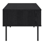 Table basse noire cannelée avec tiroir – Un seul niveau, pour une personne