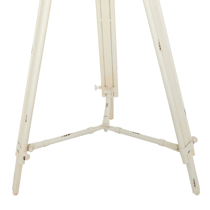 Table d'appoint boussole en métal avec horloge et plateau en verre transparent - Blanche ou noire -