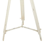 Table d'appoint boussole en métal avec horloge et plateau en verre transparent - Blanche ou noire -