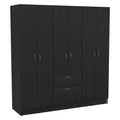 Mitu Six Doors Armoire, sept étagères intérieures, un tiroir, une tringle à vêtements - N/A