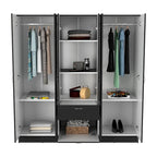Mitu Six Doors Armoire, sept étagères intérieures, un tiroir, une tringle à vêtements - N/A