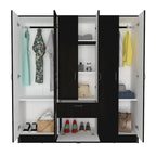 Mitu Six Doors Armoire, sept étagères intérieures, un tiroir, une tringle à vêtements - N/A