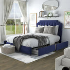   Chapla Art Deco Upholstered 4-drawer Platform Storage Bed
