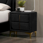 Table de chevet Glim Glam en tissu à 2 tiroirs par