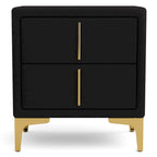 Table de chevet Glim Glam en tissu à 2 tiroirs par