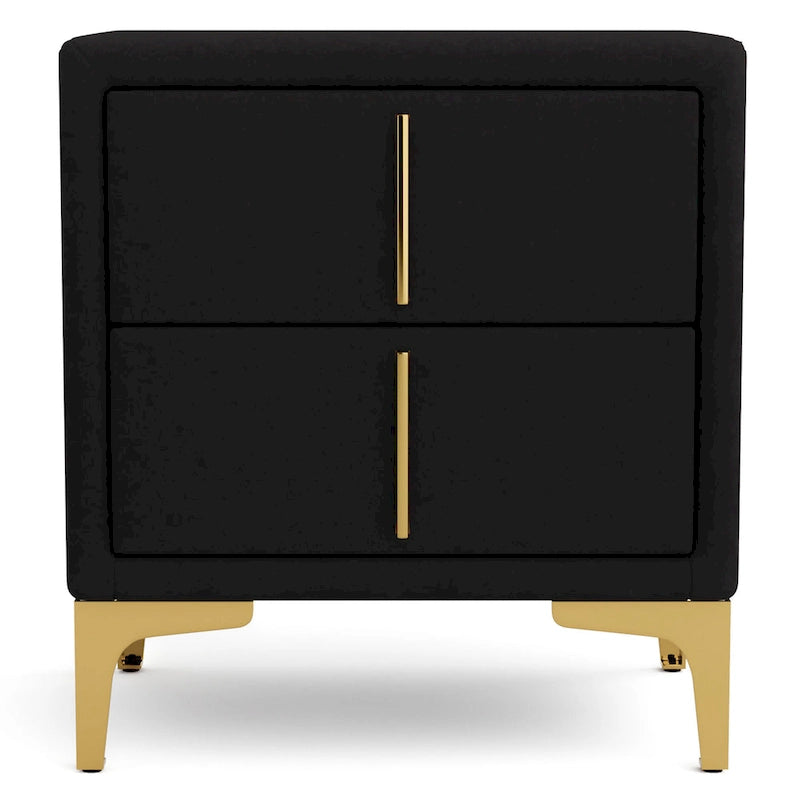 Table de chevet Glim Glam en tissu à 2 tiroirs par