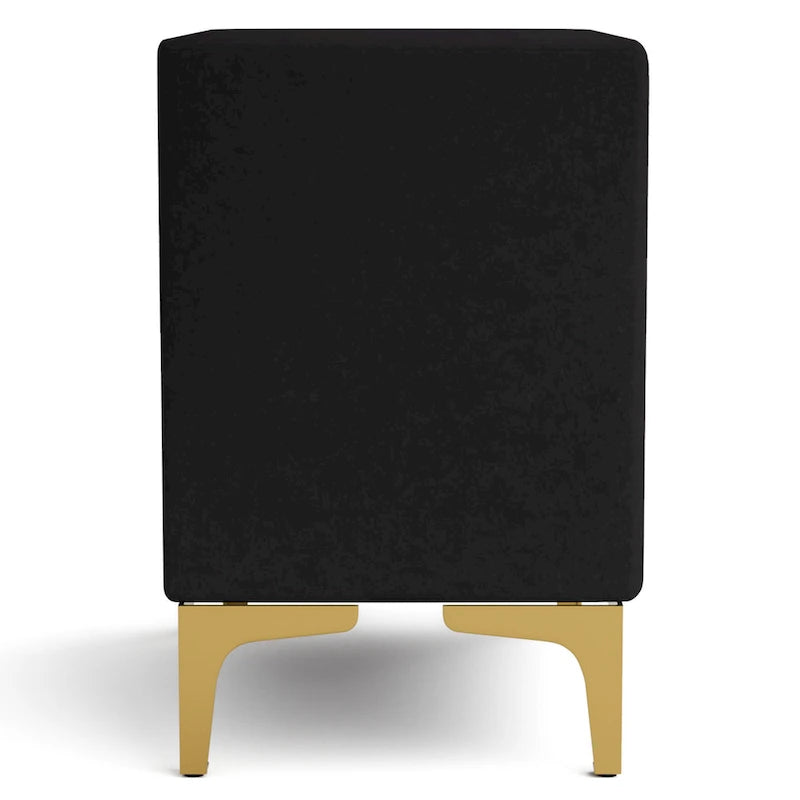 Table de chevet Glim Glam en tissu à 2 tiroirs par
