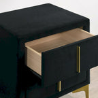 Table de chevet Glim Glam en tissu à 2 tiroirs par