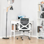 Bureau d'angle HOMCOM, bureau d'ordinateur triangulaire avec tiroir et étagères de rangement pour petit espace