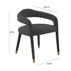 Chaise de salle à manger en velours Lucia