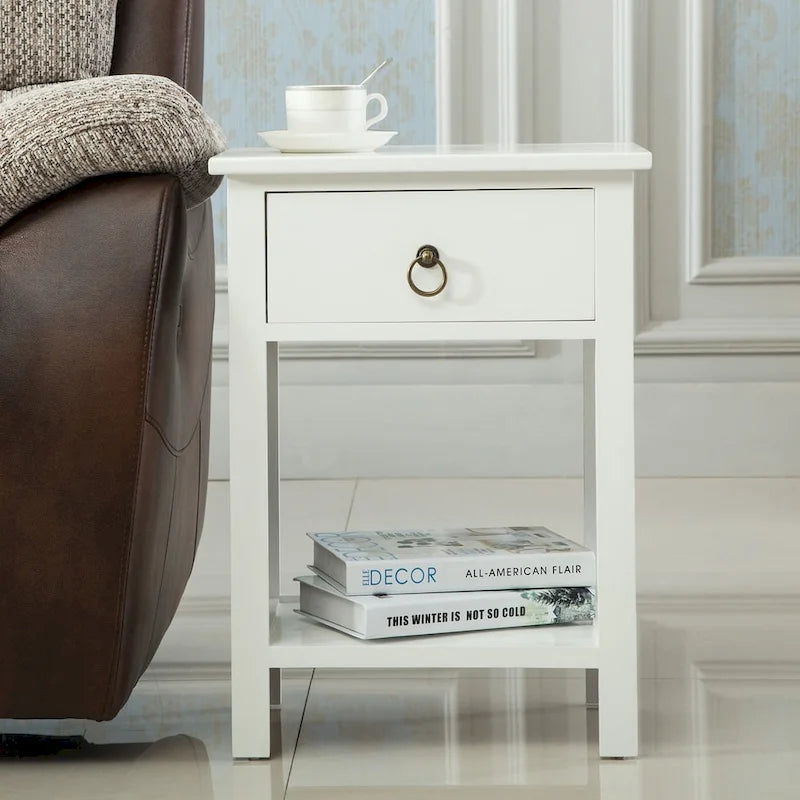 Table de chevet Vore Wood X-base avec 1 tiroir