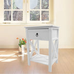 Table de chevet Vore Wood X-base avec 1 tiroir