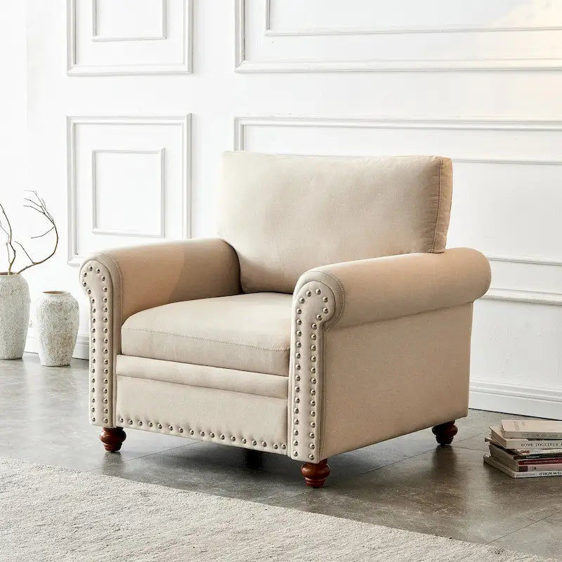 Canapé capitonné avec rangement | Beige et gris | 1/2/3 places