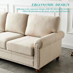 Canapé capitonné avec rangement | Beige et gris | 1/2/3 places