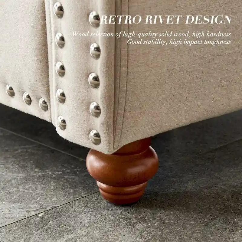 Canapé capitonné avec rangement | Beige et gris | 1/2/3 places