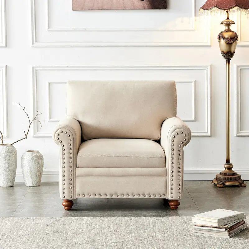Canapé capitonné avec rangement | Beige et gris | 1/2/3 places