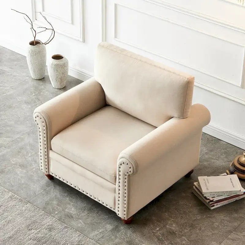 Canapé capitonné avec rangement | Beige et gris | 1/2/3 places