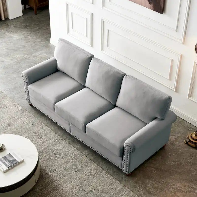 Canapé capitonné avec rangement | Beige et gris | 1/2/3 places